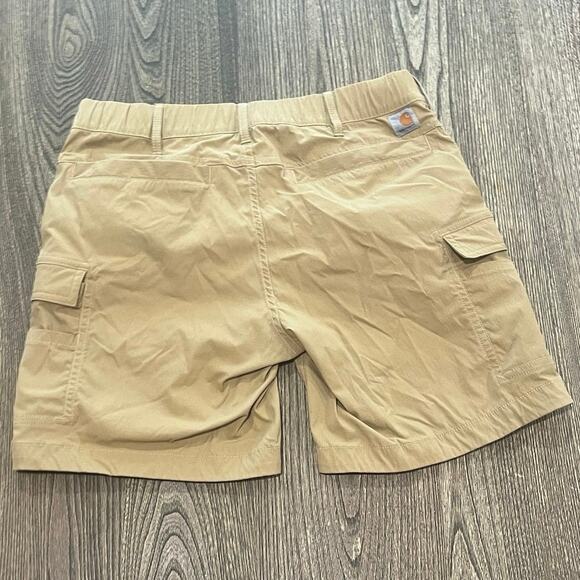 Carhartt Womens Madden Cargo Shorts Mid Rise Straight Fit Flat Front Khaki Sz 6 - Picture 7 of 7